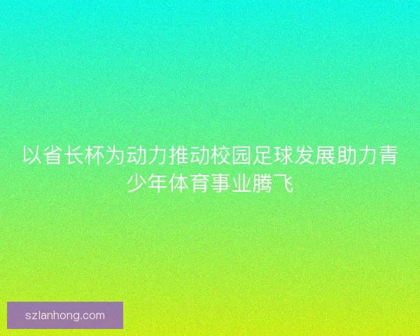 以省长杯为动力推动校园足球发展助力青少年体育事业腾飞